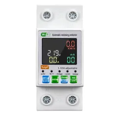 Tuya WiFi Intelligent Circuit Breaker with LCD Display App Control, Four Timing Modes Comprehensive Protection System Durable Flame-Retardant Construction - Home Automation Energy Monitor Smart Device
