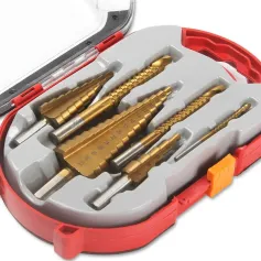 6PCS High-Speed Steel Step Drill Bits Set Titanium Coated 4-12mm 4-20mm 4-32mm Serrated Drill Bits for Metal Plastic Wood Sturdy Tools