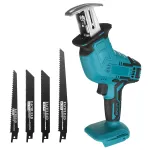 18V 10mm Coedless Electric Reciprocating Saw Variable Speed Metal Wood Cutting Tool Electric Saw With 4X Saw Blades For Battery