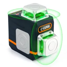 EU US Direct CIGMAN CM-720/CM-720SE レーザーレベルツール 2x360°セルフレベリングライン付き 充電式タイプCバッテリー 磁気Lブラケット プロフェッショナル建設機器 写真吊り下げとホームデコレーション用