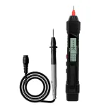 Pen Type 4000Count Digital Multimeter AC/DC Voltage Tester NCV Non-Contact Test LED Light Black High Precision Portable for Precision Electrical Testing