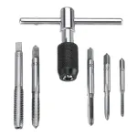 6 buc M3-M8 Set de burghiu cu robinet T mâner cu clichet cheie de mașină instrument de mașină cu șurub de mână