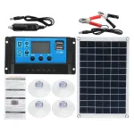 100W Solar Panel Kit 12V Battery Charger 10-100A LCD Controller ສໍາລັບ Caravan Van Boat