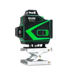 HILDA 16 Line Green Light Laser Level Double Batteries Meter Automatic Leveling Adjustable Precision EU Plug for Construction