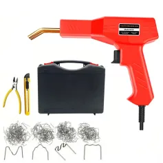 Saldatrice portatile per plastica rossa con spina UE, funzionamento rapido e semplice, design ergonomico, punti metallici in acciaio inossidabile, protezione dal surriscaldamento per la riparazione di crepe nel paraurti dell'auto, saldatura in PVC