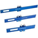 3PCS Woodworking Ruler-Aluminum Pocket Rulers with Slide Stop Woodworking T-Type Scribing Rule Marking Measuring Ruler Slide Square Rule for Engineers