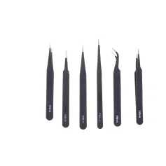 6 ADET ESD10-15MM Paslanmaz Çelik Cımbız Endüstriyel Kavisli Düz Onarım Araçları Cımbız