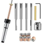 Woodworking Pen Mandrel Saver Pen Making Kit #2 Morse Taper Shank with 7mm Drill Bit Mill Cutter Head for Pen Turning Woodworking Lathe Accessory