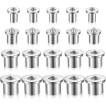 Alloy Steel Dowel and Tenon Center Transfer Plugs 20 Pieces 1/4 Inch Silver Durable Easy to Use for Precise Woodworking Projects