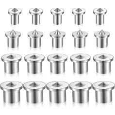 Alloy Steel Dowel and Tenon Center Transfer Plugs 20 Pieces 1/4 Inch Silver Durable Easy to Use for Precise Woodworking Projects