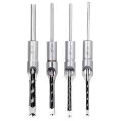 4個 6.35/7.94/9.5/12.7mm 木工用角穴ドリルビット ほぞ穴あけチゼル