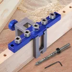 RUITOOL Metric Imperial Doweling Jig Kits Drill Guide Locator Cabinet Hardware Jig with 6mm 8mm 10mm 1/4\\ 5/16\\ 3/8\\ Drill Guide Bushings
