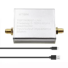 HT004 Full Band Amplifier Preamplifier 100k-6GHz 20dB Gain 5V Ultra-Low Noise 50 Ohm SMA Connector USB Type-C
