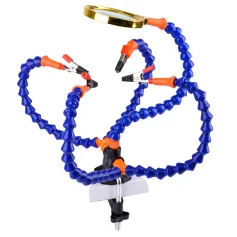 ベンチバイステーブルクランプはんだ付けステーション、5個のフレキシブルアーム付きはんだごてホルダー、PCB溶接修理用サードハンドツール