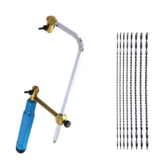 Mini Hand Saw U Type Frame Adjustable Craft Tools 8PCS Spiral Blades Perfect for DIY Projects Jewelry Making Woodworking Compact