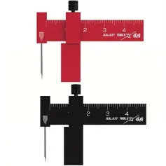 Isometric Parallel Marker Adjustable T-square Mini Carving Ruler Aluminum Alloy SKH-51 Steel Needle for Precision Model Marking Red/Black
