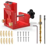Woodworking Hole Puncher Adjustable Oblique Hole Locator with Metric and Imperial Calibration Aluminum Alloy Cabinet Plate Dowel Hole Jig System Set