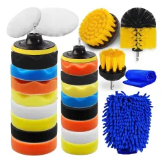 25PCS Car Care Clearning Tool Set Electric Drill Brushes Car Wheel Tire and Gap Cleaning Drill Polishing Pad Drill Brush Kit