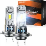 SEALIGHT S2S-H7 Pair Car Front LED Headlight Car Headlamp Hi/Low Beam Super Brightness Light Bulb 6500K Cool White