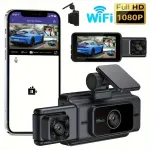 3 inch Triple Car Front Windshield Record WIFI Car DVR Monitoring Night Vision 1080P HD Camera Car DVR Cam with 64G Memory Card