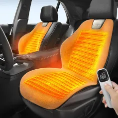 12V Winter Car Heating Cushion Vehicle Electric Plush Warm Mat Car Heating Pad Flush Electric Seat Heater 3-Level Adjustable Winter Seat Cushion Quickly Heating