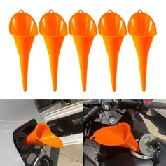 Embudo de repostaje para coche (5 unidades, plástico multifunción, cuello largo), para aceite, aditivo de motor de gasolina, para motocicletas y maquinaria agrícola.