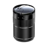Car Ashtray Touch Open Smokeles Holder Aluminum Alloy Black A70S