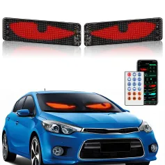 2PCS Devil Eyes Lights APP Control LED Display USB Flexible Screen Panel for Car Back Window Dynamic Personalized Big Eye Lights Truck Windshield Remote bluetooth Control