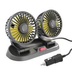 12V Dual-Head Car Fan Cooling Fans 360° 2 Speed Adjustable Mini Size Five-blade Strong Wind with Parking Number Plate For Auto Cooler