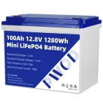 PWOD 12,8 V 100 Ah 1280 Wh Mini LiFePO4 akkumulátorcsomag A osztályú beépített BMS lítium-vas-foszfát lakóautó EV napelemes kempingezéshez