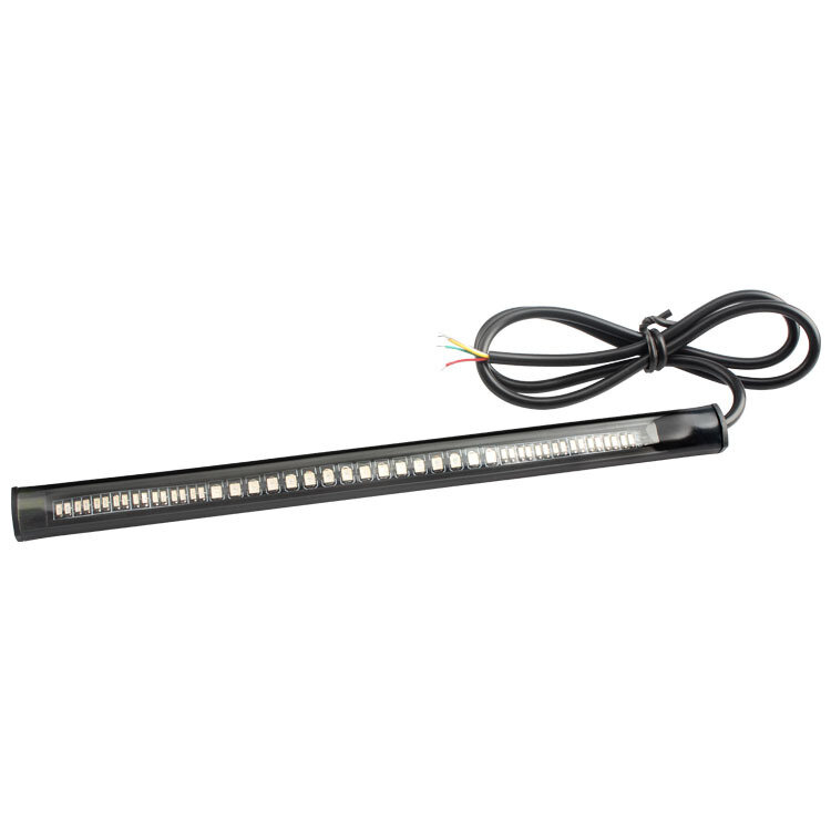 48SMD Universal Motorcycle LED Light Strip Brake Turn Signal License Plate Tail Light