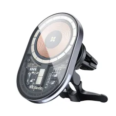 Mcdodo 15W Magnetic Wireless Charger Car Mount PD3.0 QC3.0 Fast Charging Transparent 360° Rotation Breathing Light