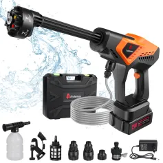Andeman Powerful Brushless Cordless Washer Car Washing Machine High Pressure Sparyer with 4.0AH Battery 1080psi 2.6GPM 6-in-1 Nozzle