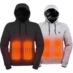 冬用フード付き電熱スウェットシャツ 加熱服 男性用 USB加熱スウェットシャツ 暖かい バイク アウトドアウェア M/L/XL/XXL/XXXL/4XL