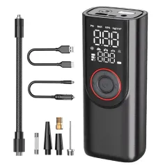 Kablosuz Lastik Şişirme Pompası Taşınabilir Elektrikli Hava Kompresörü 6000mAh Şarj Edilebilir Dijital Ekran Araba Motosiklet Bisiklet Topları için 150PSI Hızlı Enflasyon