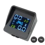USB Solar Charging Motorcycle TPMS Motor Tire Pressure Tyre Temperature Monitoring Alarm System with 2 External Sensors