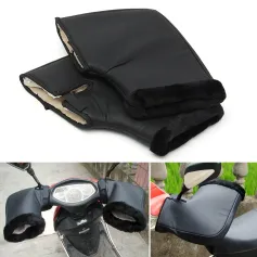 Motorcycle Handlebar Winter Warm Muffs Protective Gloves Waterproof Black