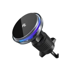 QI2 Magnetic Wireless Car Charger 15W Cooling Phone Holder 360 Rotation Adjustable Light Stable Magnetic Lock