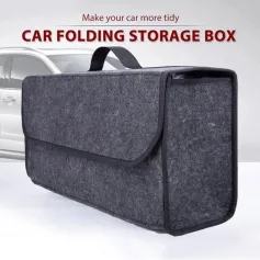 Car Trunk Organizer Storage Bag Anti Slip Compartment Boot Storage Organizer Tool Storage Bag Trunk Organizer Soft Felt Storage Box
