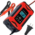 2024 Update 12V 6A Smart Car Battery Charger AC110-240V Electric Battery Charger Suitable For 12V-2Ah-100Ah Motorcycle Car SUV Dry Battery Water Battery Lead Acid