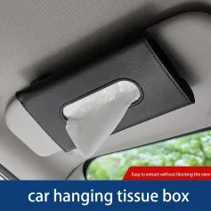 Car Sun Visor Tissue Box Chair Back Sunroof Car Napkin Box Hanging PU Leather Automotive Interior Tissue Box
