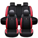 5 Seats Universal Car Seat Covers Deluxe PU Leather Seat Cushion Full Set Cover