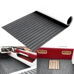 ELuto 240cm x 90cm x 6mm Marine Boat Flooring Faux Teak EVA Foam Boat Decking Sheet Waterproof Gray