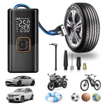 Portable Car Wireless Inflation Pump Electric Inflation Pump High-speed USB Charging Large Capacity Lithium Battery LED Lighting for Car, Motorcycle, E-Bike, Ball