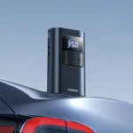 BASEUS BS-CG034 منفاخ الإطارات السلكي واللاسلكي 2 في 1 75 واط شاشة LCD مضخة منفاخ إطارات السيارة 2000 مللي أمبير في الساعة بنك الطاقة