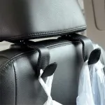 Car Seat Headrest Hook Fuax Leather Hidden Rear Hanging Rack Storage Rack Storage Bag Rear Luggage Rack