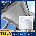 4pcs Car Top Split Sunshade Cover Heat Insulation Crystal Sunshade Cover Roof Sunshade Front Rear Sunroof Skylight for Tesla Model 3 Highland Y