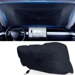 Car Sunshade Umbrella Front Windshield Retractable Sun Protection Heat Insulation Car Umbrella Side Baffle Sunshade 360° Rotating With Bendable Arm Handle