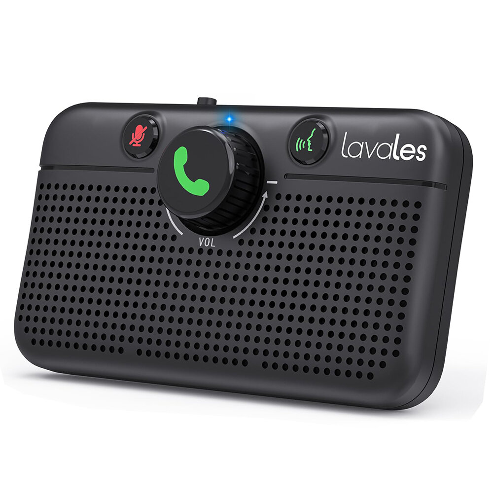 Handsfree Bluetooth Car Kit for Cell Phone, Wireless Bluetooth Speaker for Car, AUTO Power ON Support Siri Google Voice Assistant Hands Free Phone Speakerphone with Visor Clip