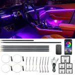 Universal Car Full Car Hidden Fantasy Color App Dual Control Car Interior Atmosphere Light LED Car Atmosphere Light 64 Color Options